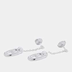 Pre Owned Hermes Chaine D'Ancre Earrings Size Mm Sv925