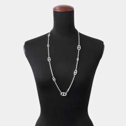 Pre Owned Hermes Farandole Silver 925 Necklace 31.5"
