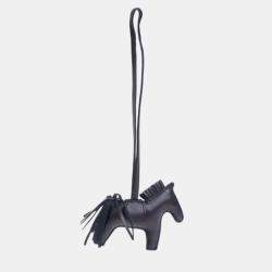 Pre Owned Hermes Black Milo Lambskin Rodeo PM