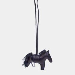 Pre Owned Hermes Black Milo Lambskin Rodeo PM