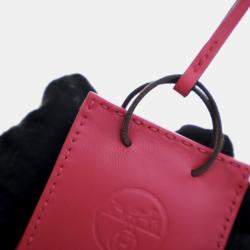 Pre Owned Hermes Rose Mexico Milo Lambskin Shopping Bag Charm