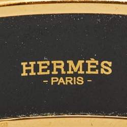 Pre Owned Hermes Enamel Gold Plated Bangle Bracelet