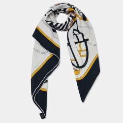 Pre Owned Hermès Noir/Naturel Cashmere Thalassa Shawl 