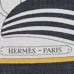 Pre Owned Hermès Noir/Naturel Cashmere Thalassa Shawl 