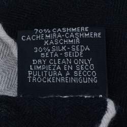 Pre Owned Hermès Noir/Naturel Cashmere Thalassa Shawl 