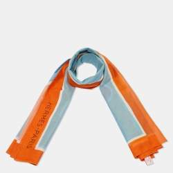Pre Owned Hermes Orange Cotton Escale a la Plage Scarf