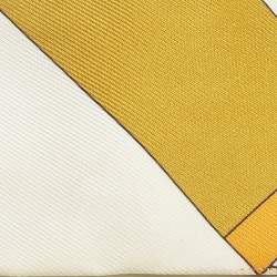 Pre Owned Hermès Orange Printed Silk Twilly