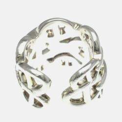 Pre Owned Hermes Chaine D'Ancre Farandole Silver No Stone Band Ring Silver