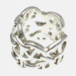 Pre Owned Hermes Chaine D'Ancre Farandole Silver No Stone Band Ring Silver