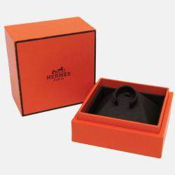 Pre Owned Hermes Chaine D'Ancre Farandole Silver No Stone Band Ring Silver