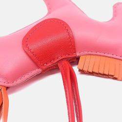 Pre Owned Hermes Pink Leather Rodeo Bag Medium