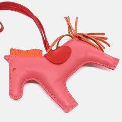 Pre Owned Hermes Pink Leather Rodeo Bag Medium