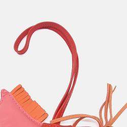 Pre Owned Hermes Pink Leather Rodeo Bag Medium