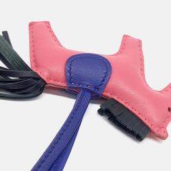 Pre Owned Hermes Blue/Pink Leather Rodeo Small Bag Charm 