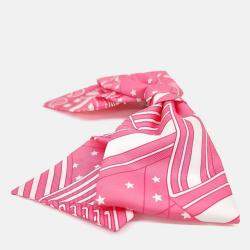 Pre Owned Hermes Pink Silk Ribbon Hair Pin