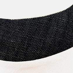 Pre Owned Hermes Black,/White Cotton Linen Hat