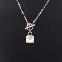 Pre Owned Hermes Silver Birkin Necklace