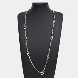 Pre Owned Hermes silver chandelier necklace