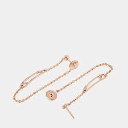 Pre Owned Hermes Chaine D'Ancre Mini Punk Earrings 18K Pink Gold