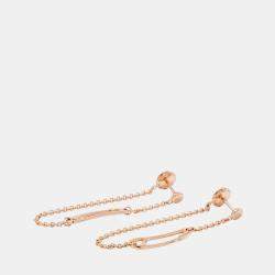 Pre Owned Hermes Chaine D'Ancre Mini Punk Earrings 18K Pink Gold