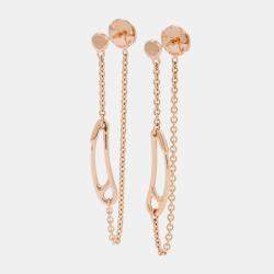 Pre Owned Hermes Chaine D'Ancre Mini Punk Earrings 18K Pink Gold