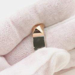 Pre Owned Hermes Mini Crew Bangle Size ST 18k Rose Gold Silver 925