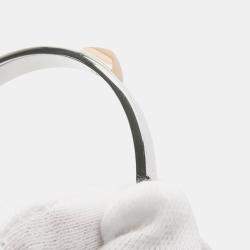 Pre Owned Hermes Mini Crew Bangle Size ST 18k Rose Gold Silver 925