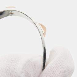 Pre Owned Hermes Mini Crew Bangle Size ST 18k Rose Gold Silver 925