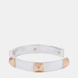 Pre Owned Hermes Mini Crew Bangle Size ST 18k Rose Gold Silver 925