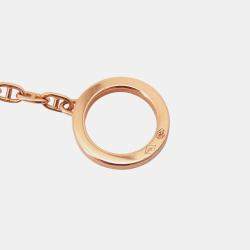 Pre Owned Hermes Chaine D'Ancre Verso Bracelet Size SH 18k Rose Gold Ceramic