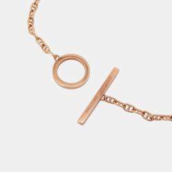 Pre Owned Hermes Chaine D'Ancre Verso Bracelet Size SH 18k Rose Gold Ceramic