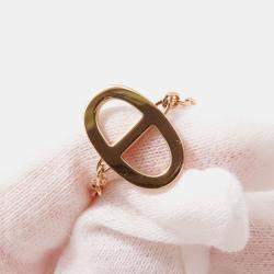 Pre Owned Hermes Diamond Chaine D'Ancre Contour Bracelet Size Sth122404B 00 18K Pink Gold