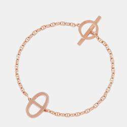 Pre Owned Hermes Diamond Chaine D'Ancre Contour Bracelet Size Sth122404B 00 18K Pink Gold