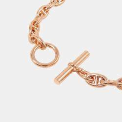 Pre Owned Hermes Chaine D'Ancre Bracelet 26 Frames Size TPM 18K Pink Gold