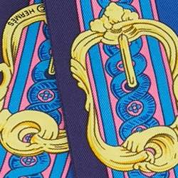 Pre Owned وشاح هيرمس حرير تويلي طباعة كليك سيه نوه برتقالي/وردي