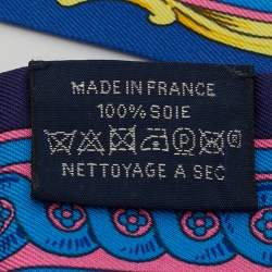 Pre Owned وشاح هيرمس حرير تويلي طباعة كليك سيه نوه برتقالي/وردي