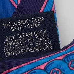 Pre Owned وشاح هيرمس حرير تويلي طباعة كليك سيه نوه برتقالي/وردي