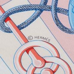 Pre Owned Hermes White Silk Cliquetis Scarf