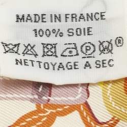 مملوك�ة مسبقًا Hermès Crème/Orange Silk Brides de Gala Applique Pique Twilly