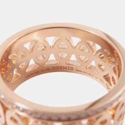 مملوكة مسبقًا Hermes Chaine D'Ancre Divine Ring Size 51 / 11 PM 00051 18K Pink Gold