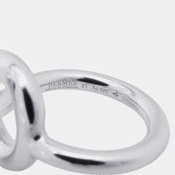 Pre Owned Hermes Echappee Silver 925 Ring MM EU 51 