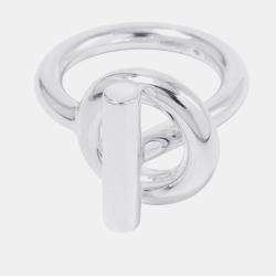 Pre Owned Hermes Echappee Silver 925 Ring MM EU 51 
