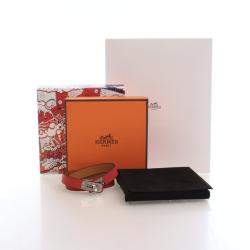 Pre Owned سوار هيرمس ميني كيلي مزدوج جولة روج دو كور