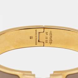 Pre Owned Hermes Clic H Enamel Gold Plated Bracelet