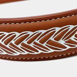 مملوكة مسبقًا Hermes Brown Leather Hairband
