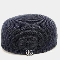Pre Owned Hermes Navy Blue Paper Polyester Hat