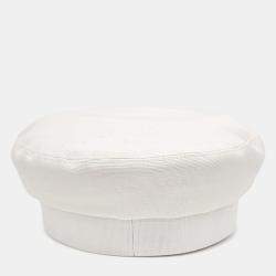 Pre Owned Hermes White Fabric Hunting Cap