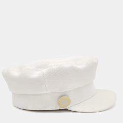 Pre Owned Hermes White Fabric Hunting Cap