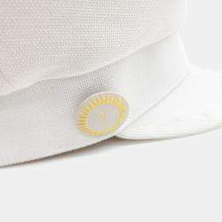 Pre Owned Hermes White Fabric Hunting Cap