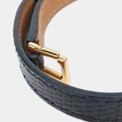 مملوكة مسبقًا Hermes Lizard Double Reval Bracelet